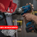 KIT BOSCH ORIGINAL: TALADRO INALÁMBRICO CON PISTOLA DE IMPACTO + 26 ACCESORIOS + 2 BATERIAS - PROMOCION BLACK FRIDAY